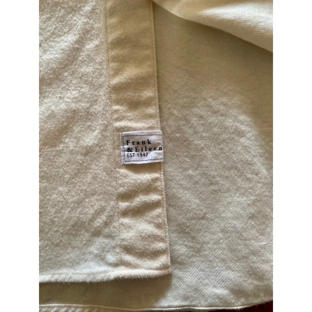 Frank & Eileen McLoughlin Oversized Vintage White Flannel Shirt Jacket M L - Picture 10 of 12